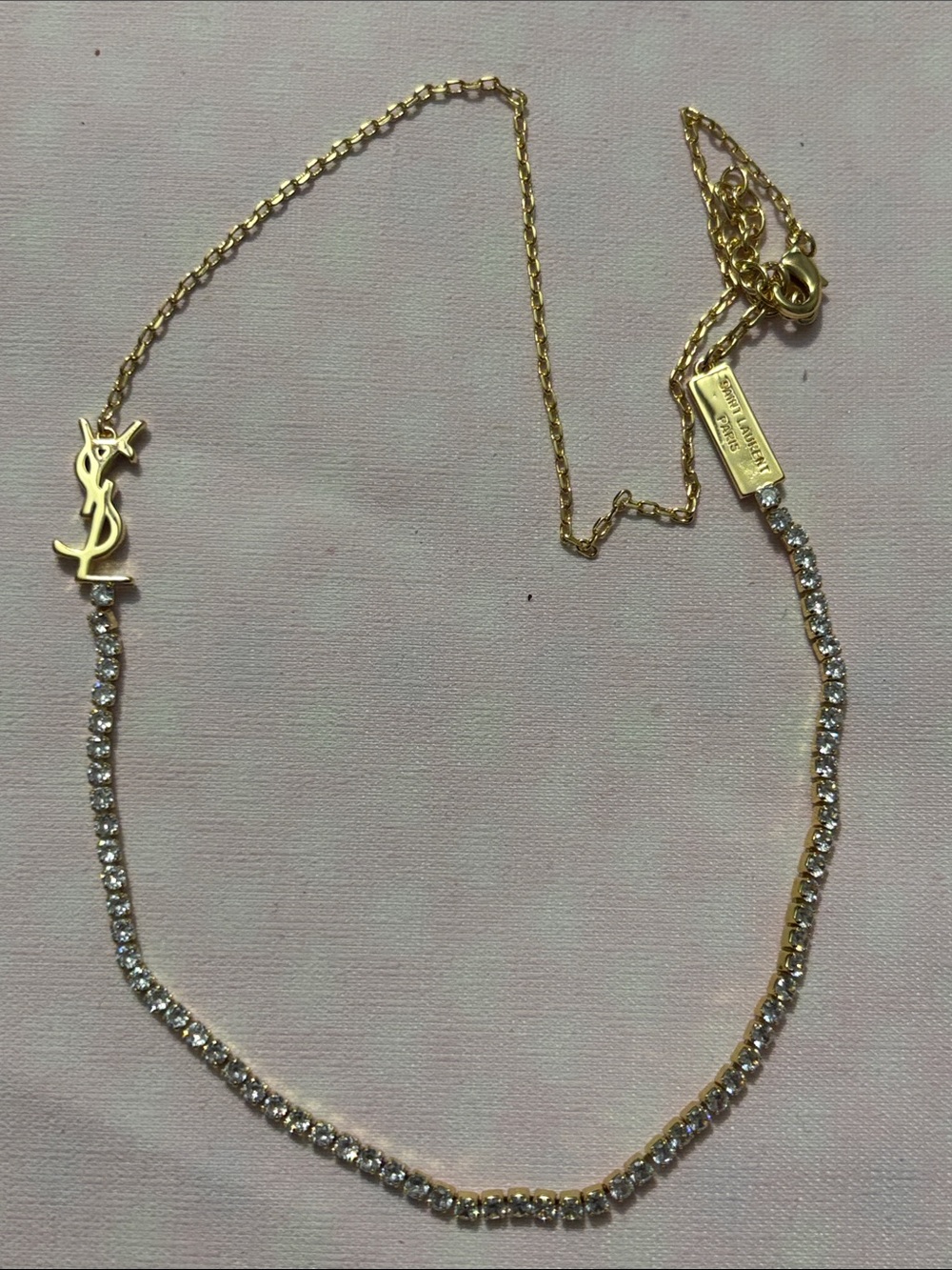YSL Gold & Diamond Tennis Necklace